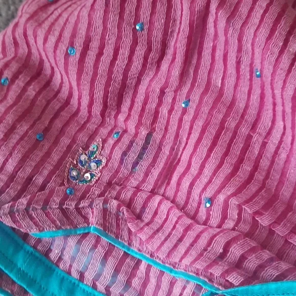 Aqua and pink salwar kameez - Picture 5 of 6